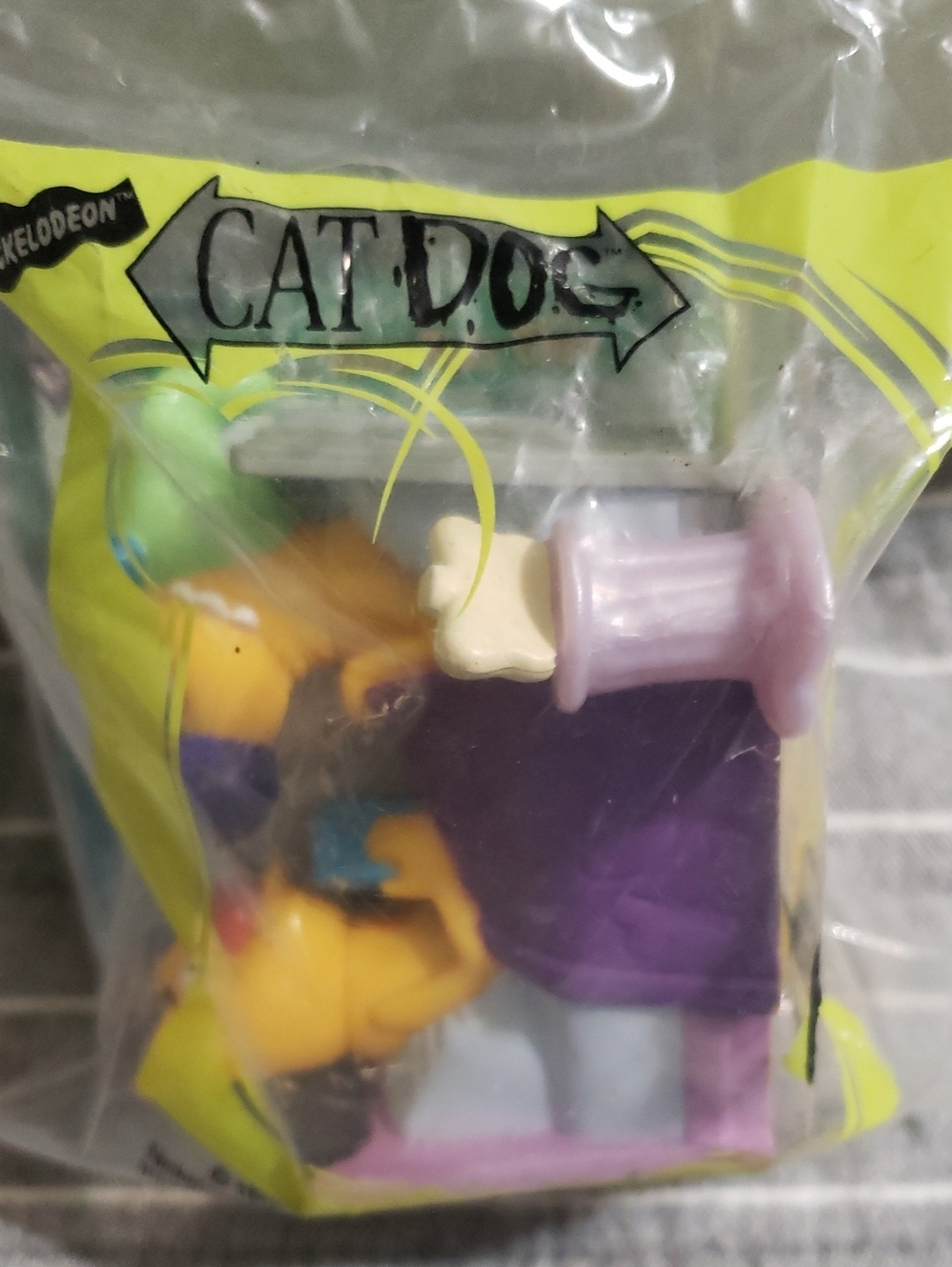 Burger King 1999 Vintage Nickelodeon CatDog Cat Dog Wacky Waker Upper Bed Toy